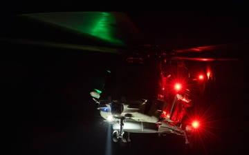 Night operations onboard HNLMS Johan de Witt.
