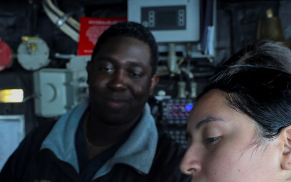 ISC Ameer Mcrae and IS2 Leslie Lopez review visual information (VI)