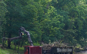 Waterway debris cleanup in Watauga County as part of Hurricane Helene relief efforts