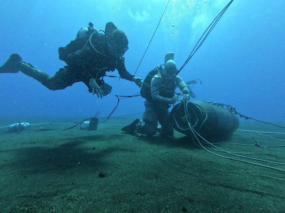 U.S. Navy and Marine Corps EOD Technicians Conduct Live Mine Countermeasure Operations During IWO-TO LIVE MINEX 2025