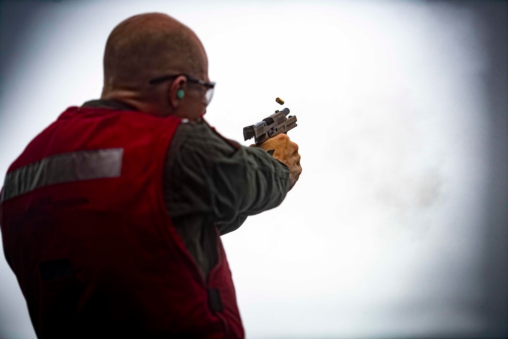 Nimitz Conducts Small Arms Gun Shoot