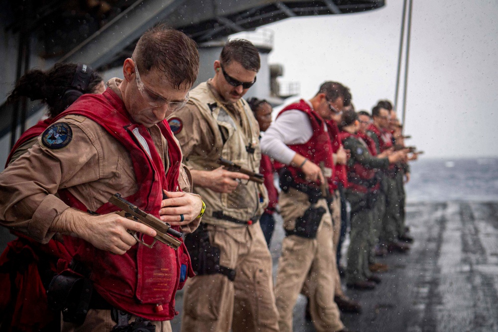 Nimitz Conducts Small Arms Gun Shoot