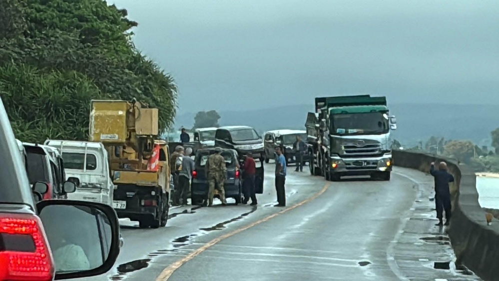Service beyond the mission: Airmen aid local in roadside emergency