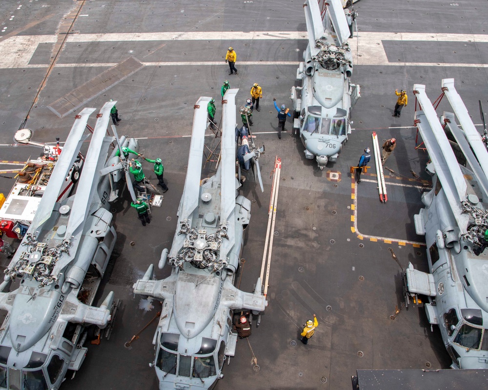 Nimitz Sailors Move Aircraft