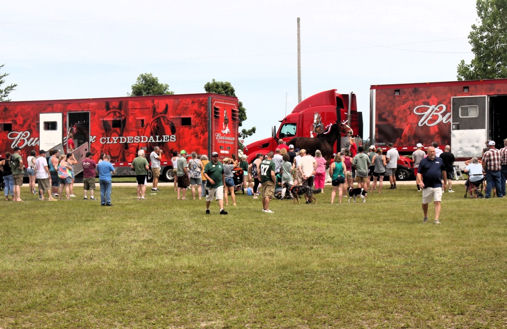 Hundreds attend Clydesdales visit to Fort McCoy; parade held at Pine View Campground