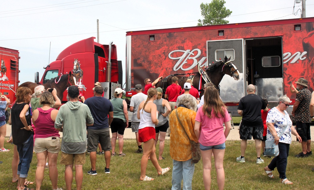 Hundreds attend Clydesdales visit to Fort McCoy; parade held at Pine View Campground