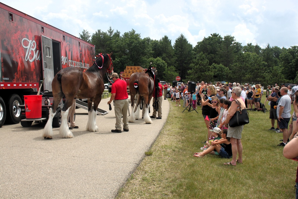 Hundreds attend Clydesdales visit to Fort McCoy; parade held at Pine View Campground