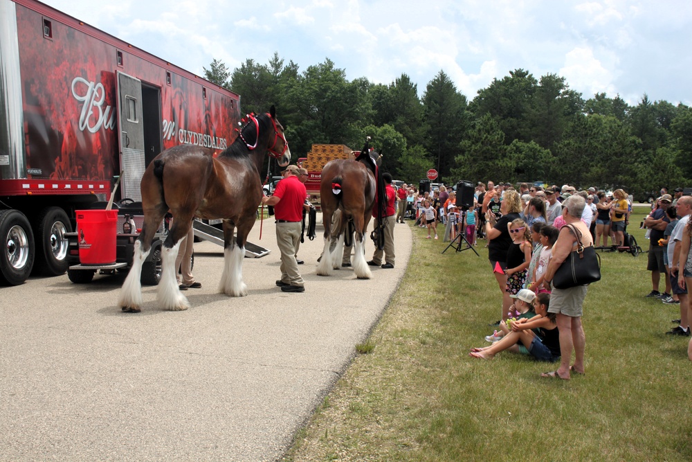 Hundreds attend Clydesdales visit to Fort McCoy; parade held at Pine View Campground