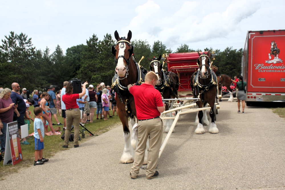 Hundreds attend Clydesdales visit to Fort McCoy; parade held at Pine View Campground
