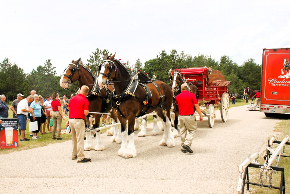 Hundreds attend Clydesdales visit to Fort McCoy; parade held at Pine View Campground