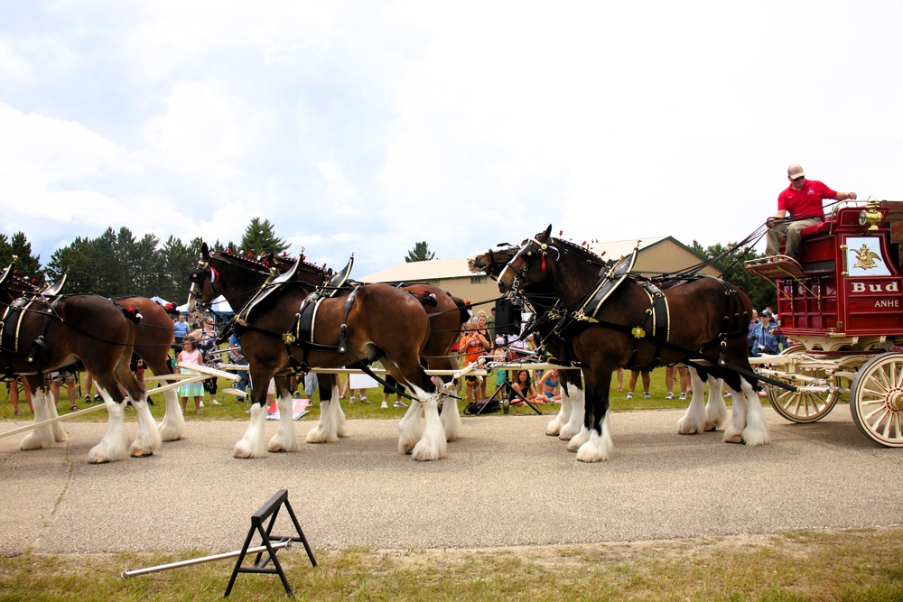 Hundreds attend Clydesdales visit to Fort McCoy; parade held at Pine View Campground