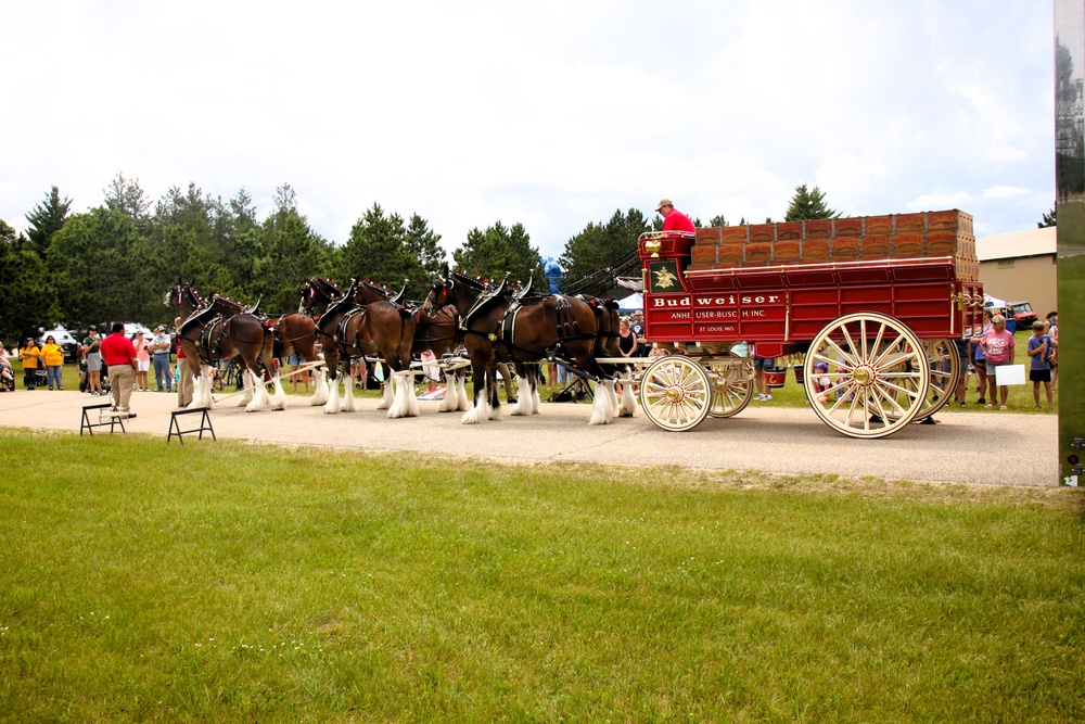 Hundreds attend Clydesdales visit to Fort McCoy; parade held at Pine View Campground