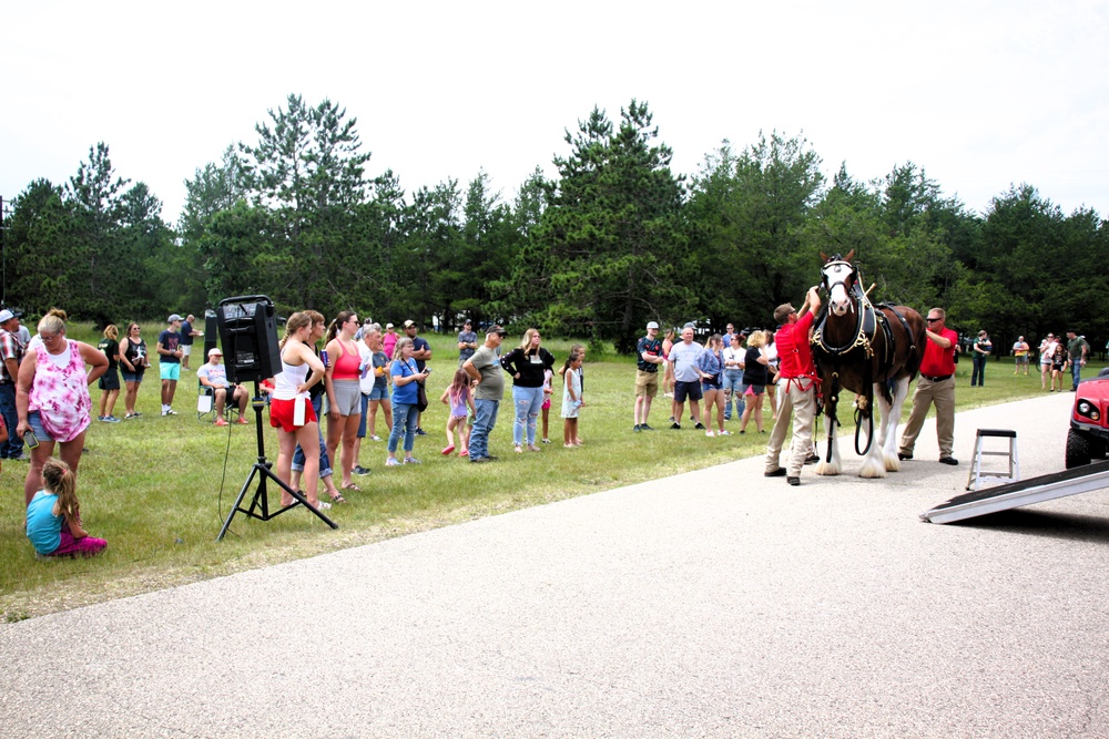 Hundreds attend Clydesdales visit to Fort McCoy; parade held at Pine View Campground