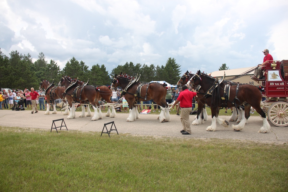 Hundreds attend Clydesdales visit to Fort McCoy; parade held at Pine View Campground