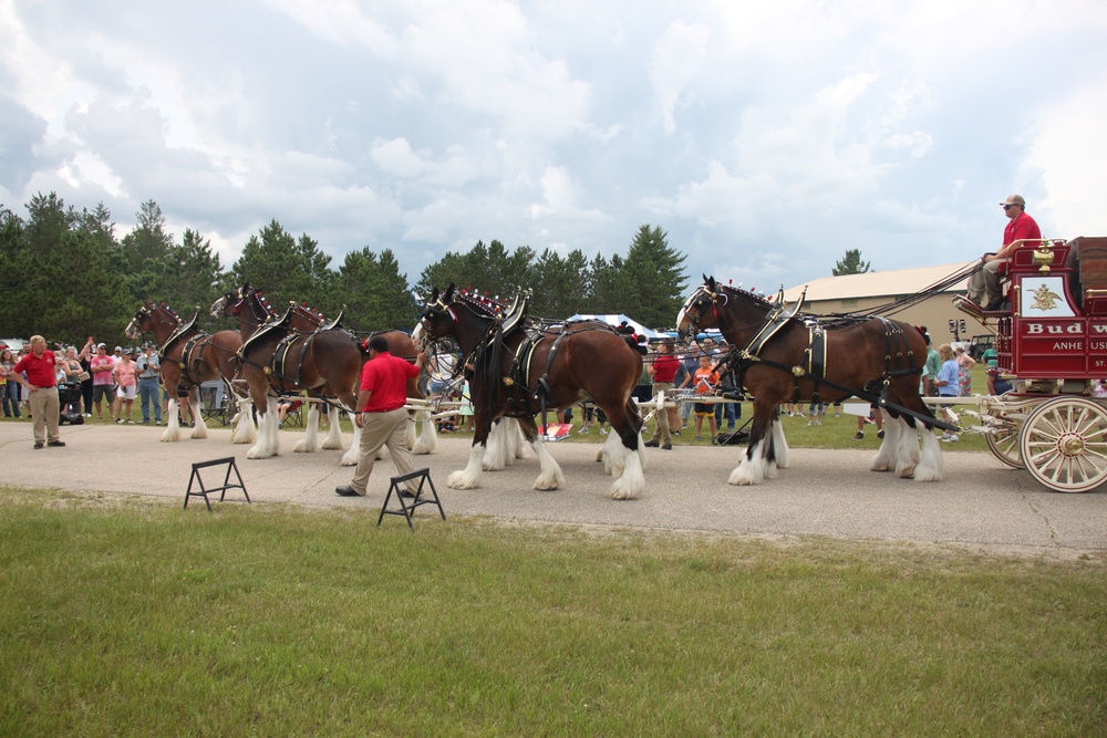Hundreds attend Clydesdales visit to Fort McCoy; parade held at Pine View Campground