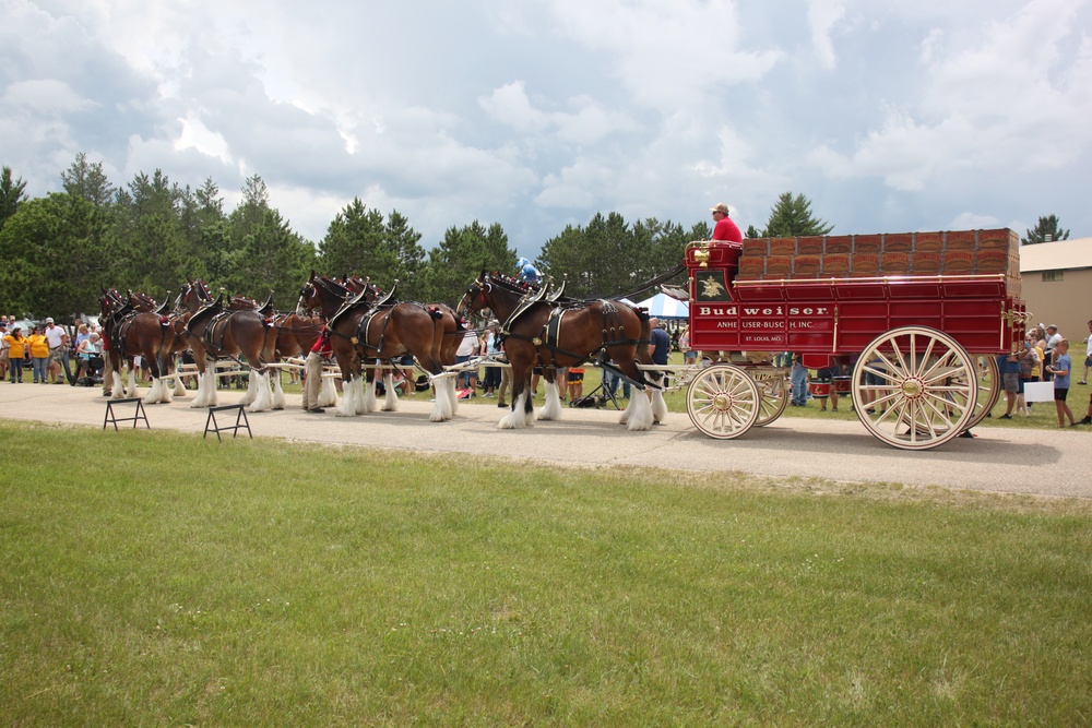 Hundreds attend Clydesdales visit to Fort McCoy; parade held at Pine View Campground