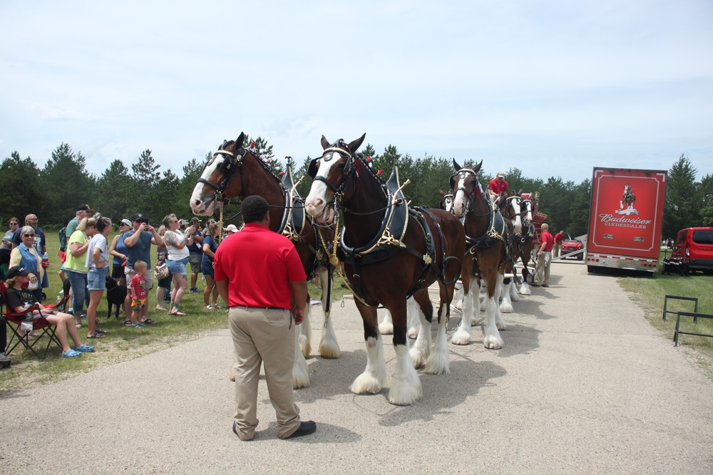 Hundreds attend Clydesdales visit to Fort McCoy; parade held at Pine View Campground
