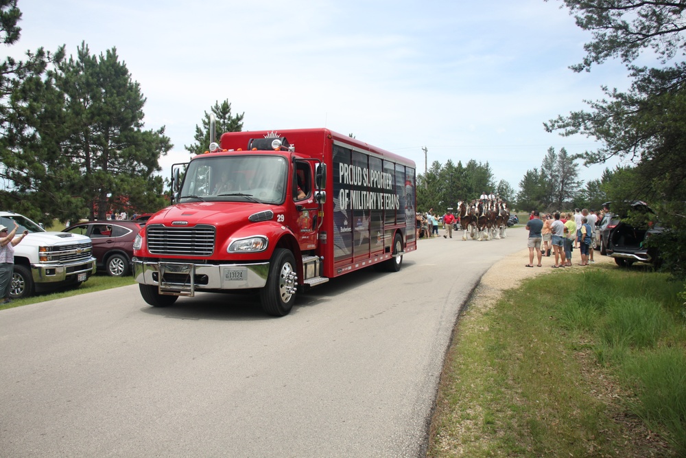 Hundreds attend Clydesdales visit to Fort McCoy; parade held at Pine View Campground