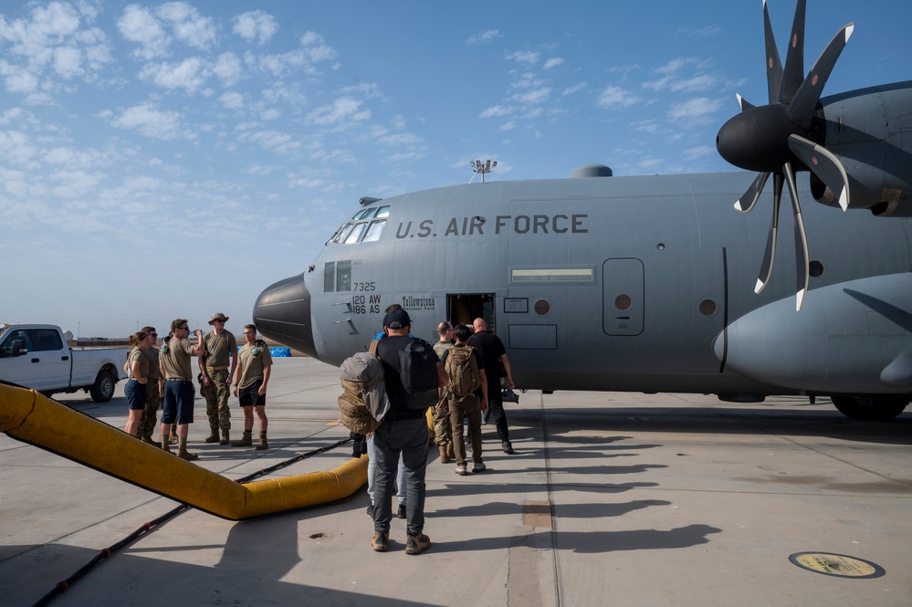 120th Airlift Wing Airmen Support 75th Expeditionary Airlift Squadron C-130 Operations