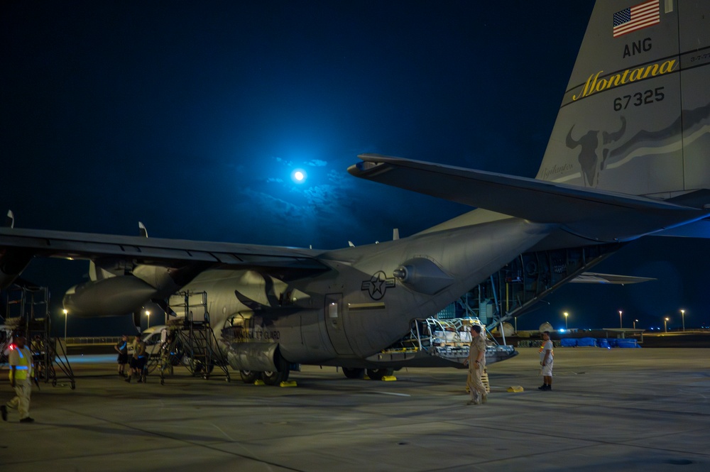 120th Airlift Wing Airmen Support 75th Expeditionary Airlift Squadron C-130 Operations