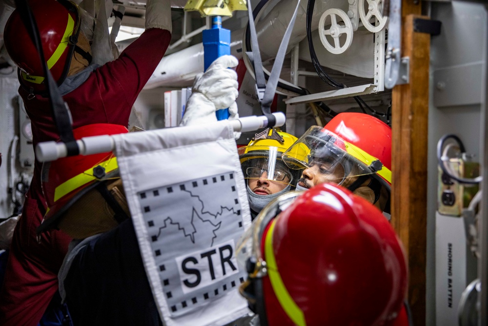 USS Preble Conducts Damage Control Drill