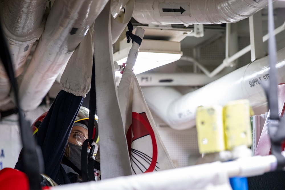 USS Preble Conducts Damage Control Drill