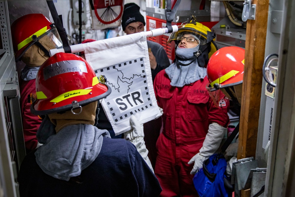 USS Preble Conducts Damage Control Drill