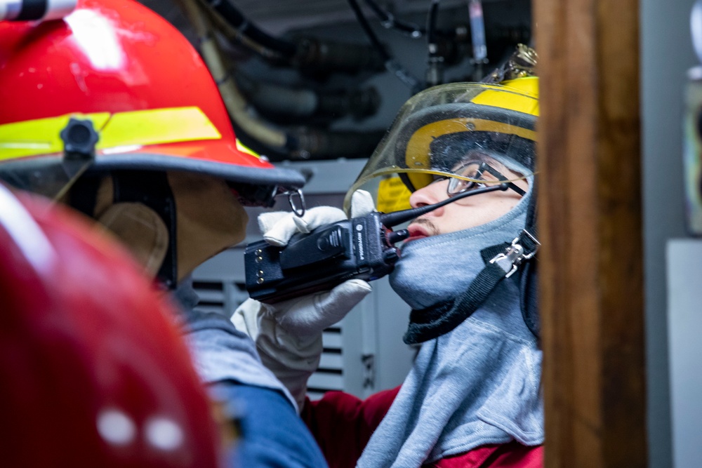 USS Preble Conducts Damage Control Drill