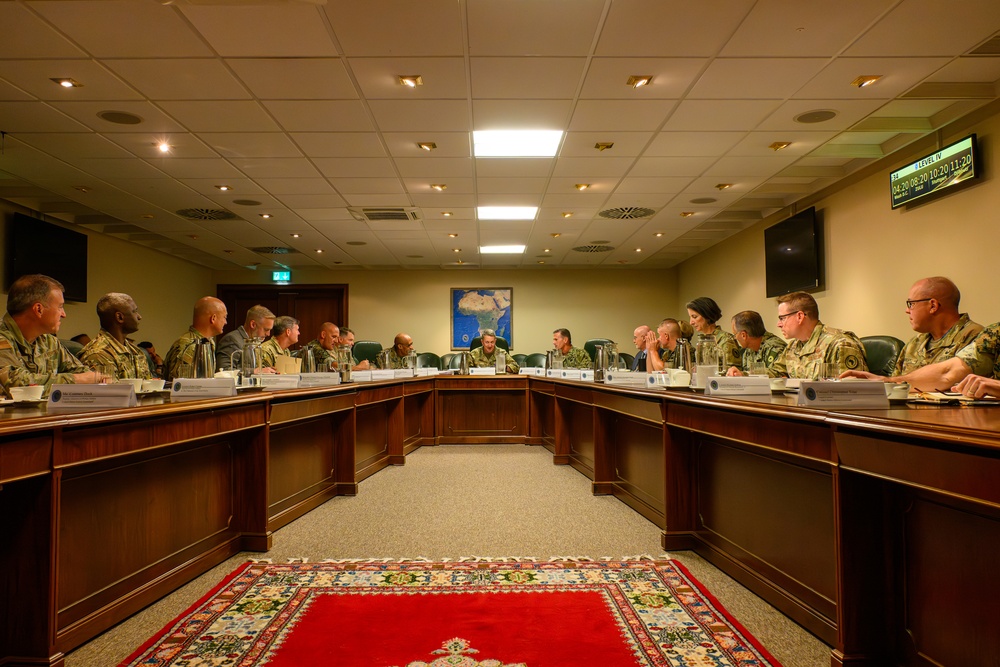 CJCS Gen. Caine meets with U.S. Africa Command leadership in a Senior Leader Roundtable meeting.