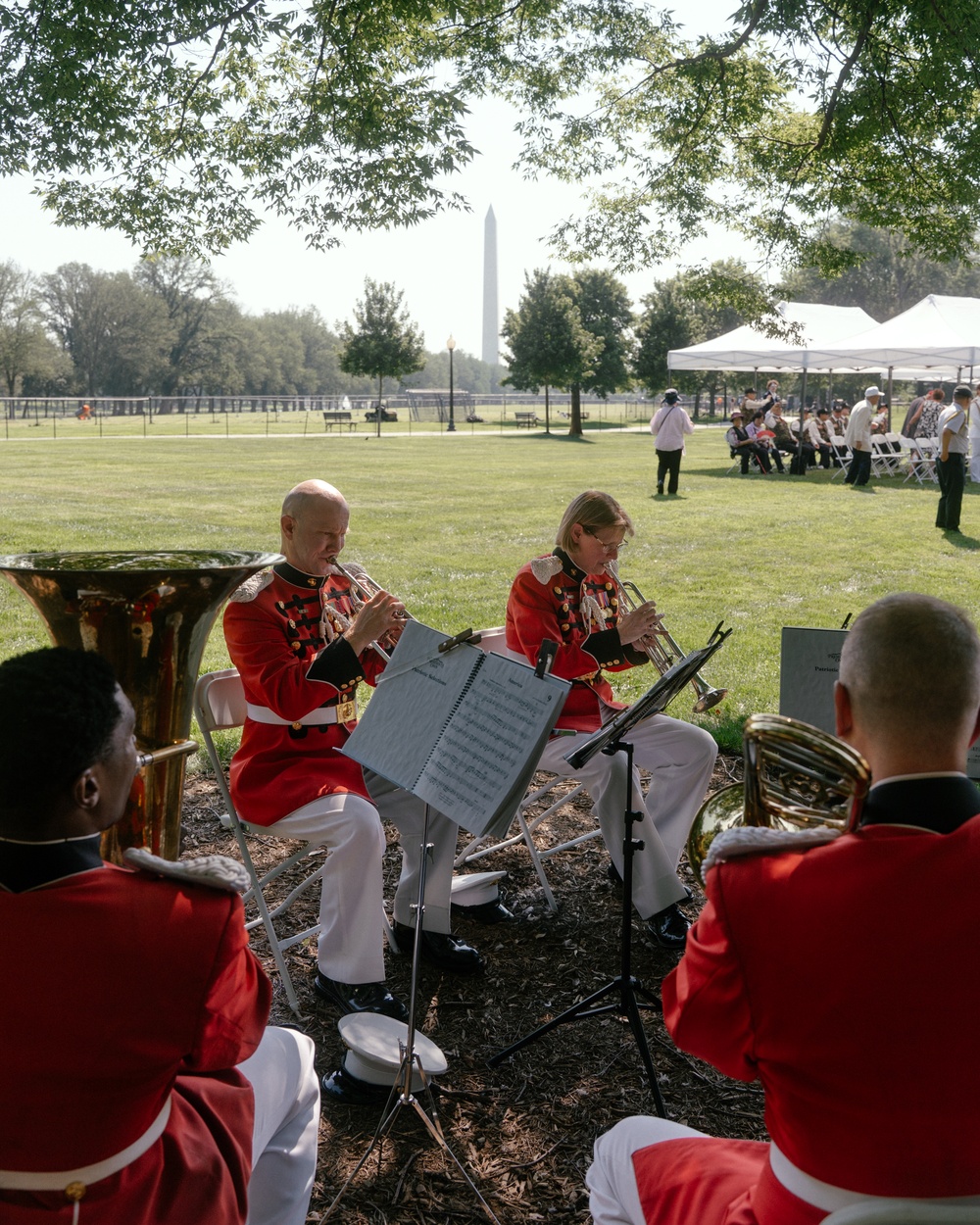 Marine Band Brass Quintet Performs at a Korean War Commemoration Ceremony