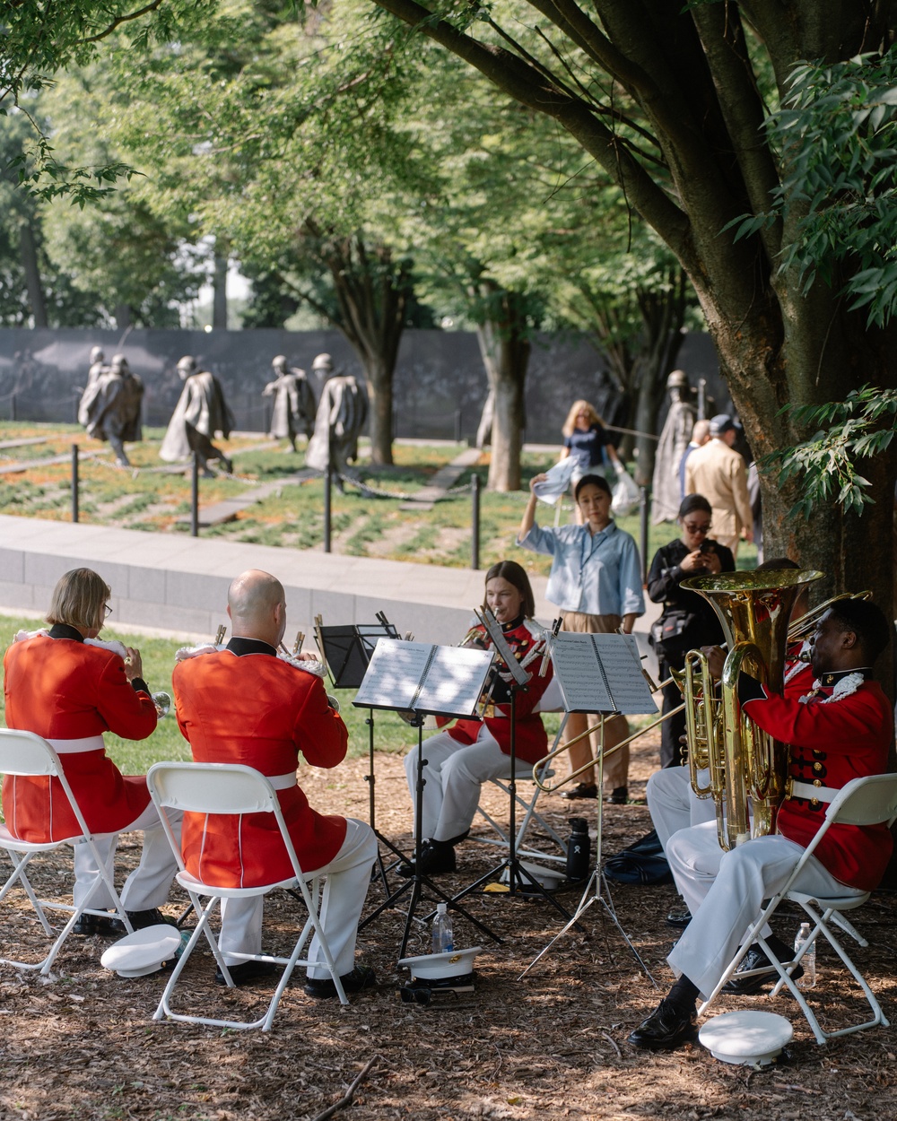 Marine Band Brass Quintet Performs at a Korean War Commemoration Ceremony
