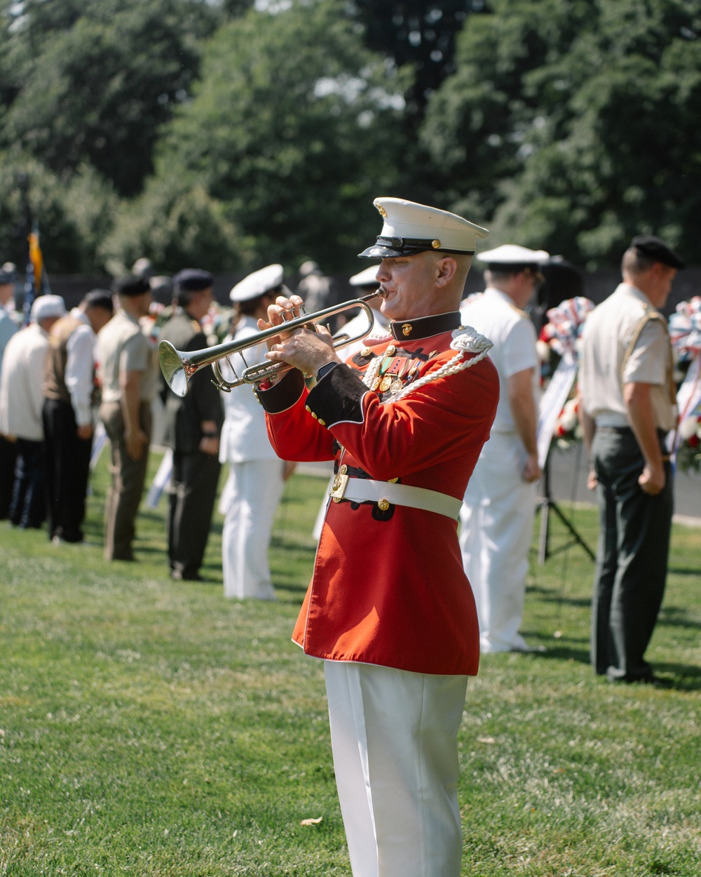 Marine Band Brass Quintet Performs at a Korean War Commemoration Ceremony