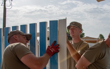 134th CES build fences for base housing at Morón Air Base