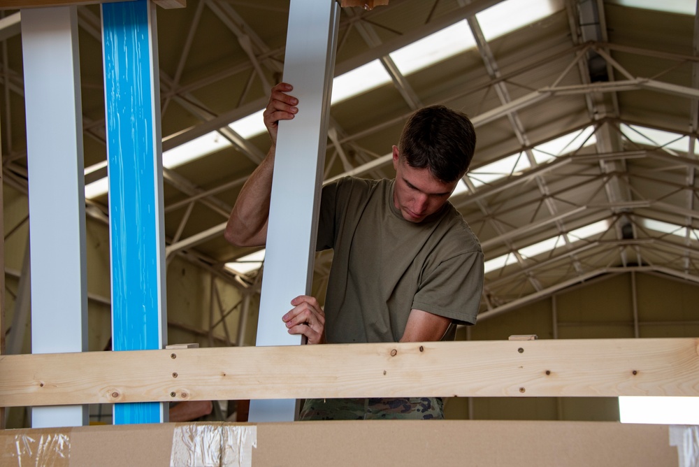 134th CES build fences for base housing at Morón Air Base