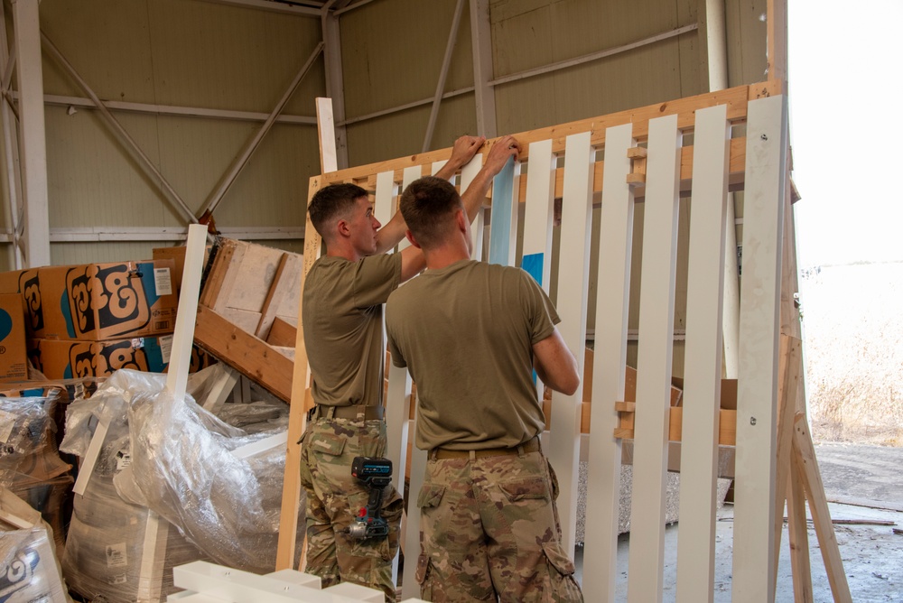 134th CES build fences for base housing at Morón Air Base