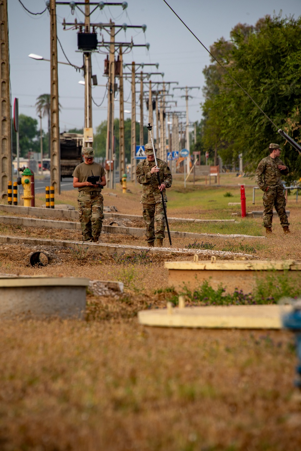 134th CES Engineers map and measure at Morón Air Base