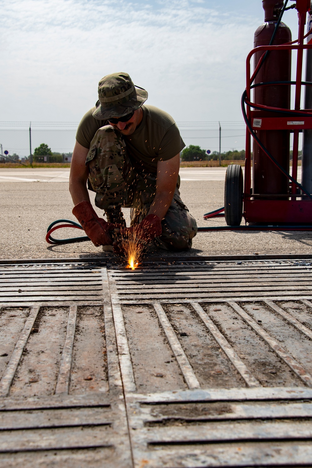 134th CES remove scale, lay concrete at Morón Air Base