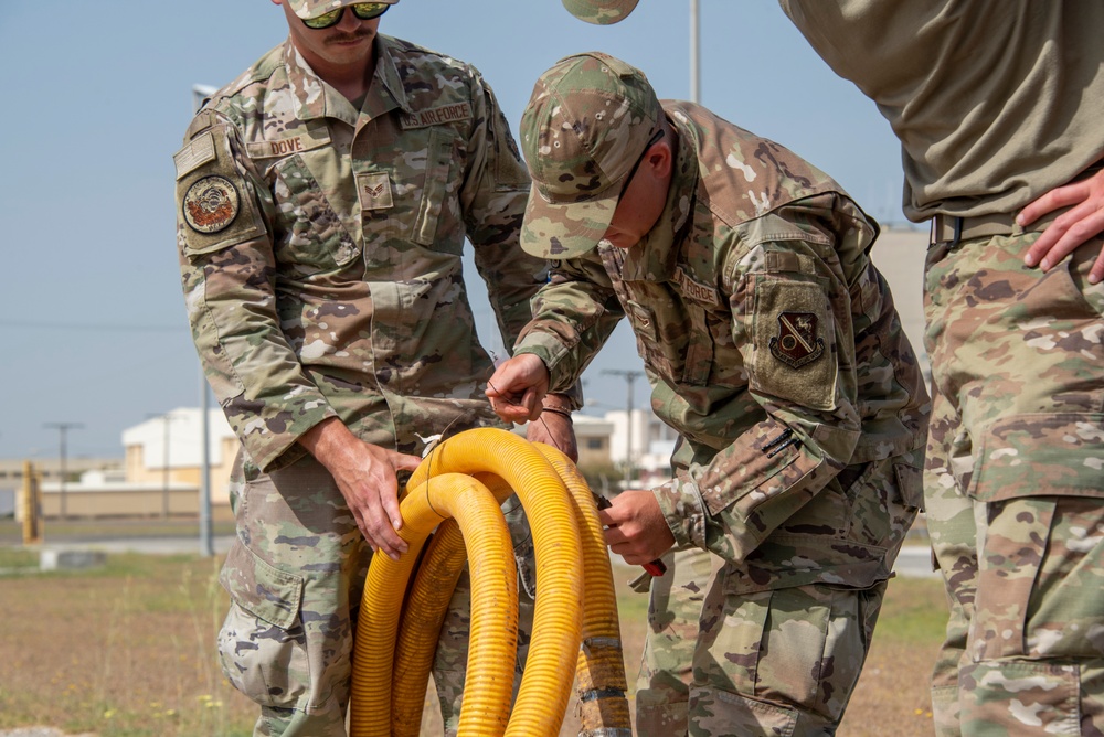 134th CES remove scale, lay concrete at Morón Air Base