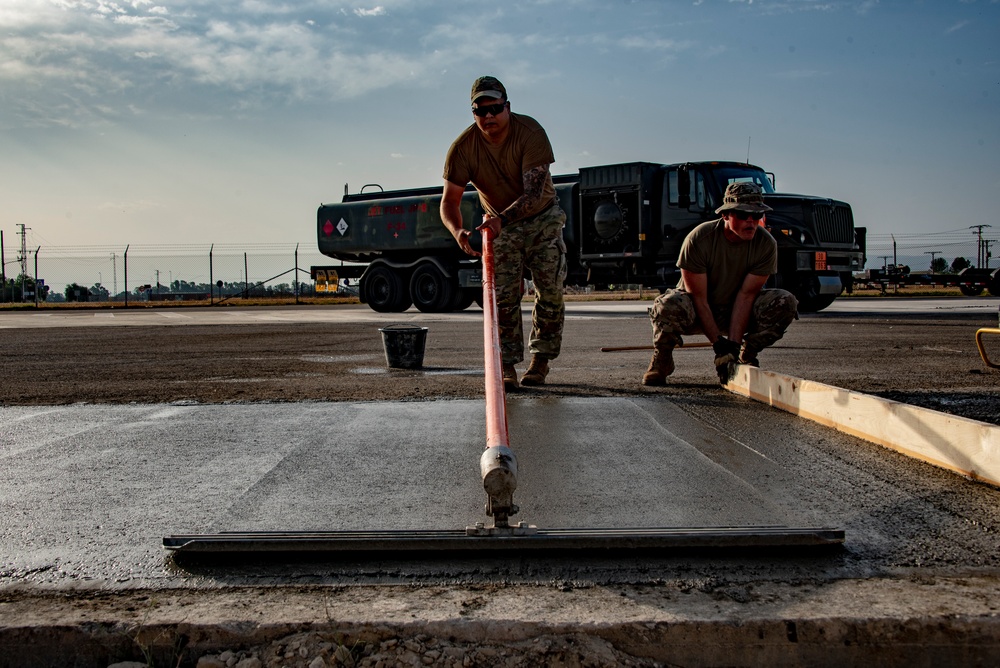 134th CES remove scale, lay concrete at Morón Air Base