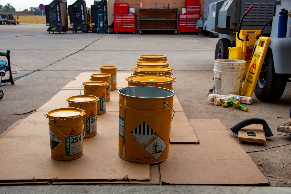 134th CES completes flooring projects at Morón Air Base
