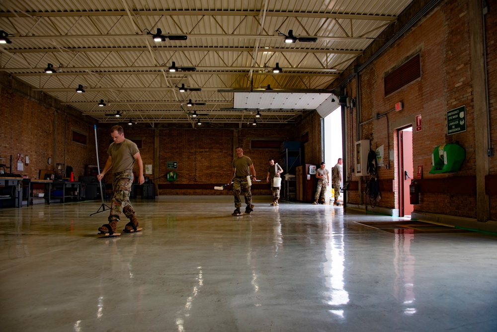 134th CES completes flooring projects at Morón Air Base