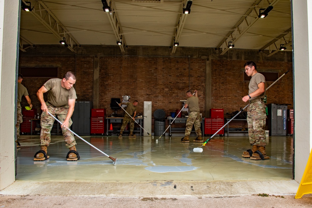 134th CES completes flooring projects at Morón Air Base