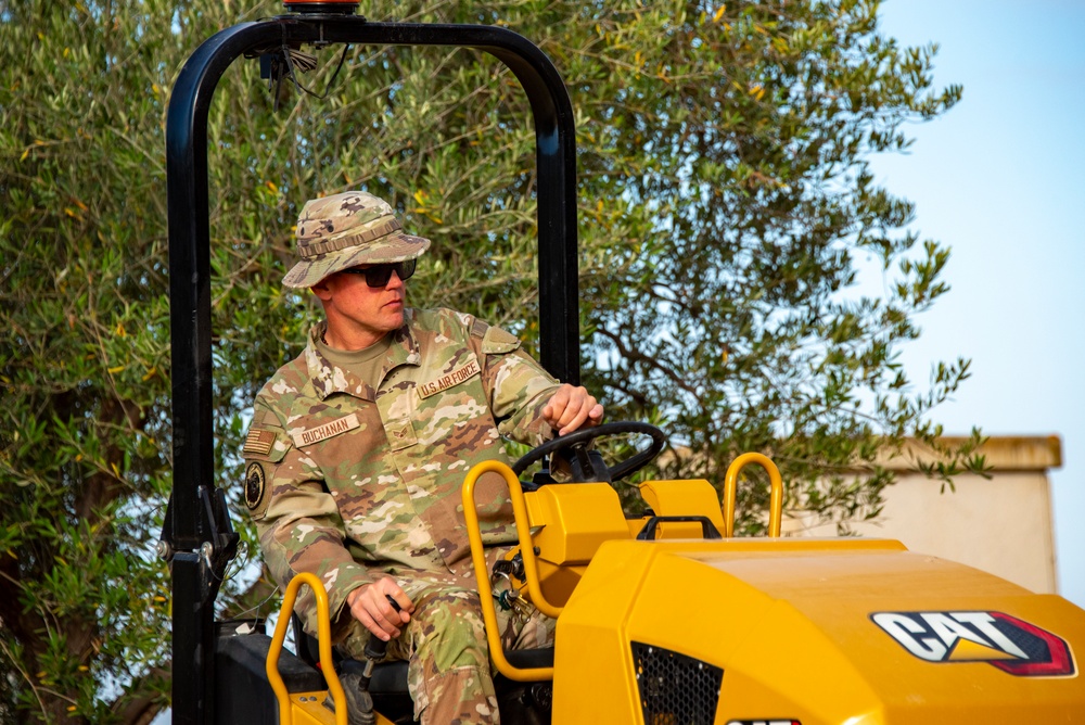 134th CES remove, replace concrete at Morón Air Base