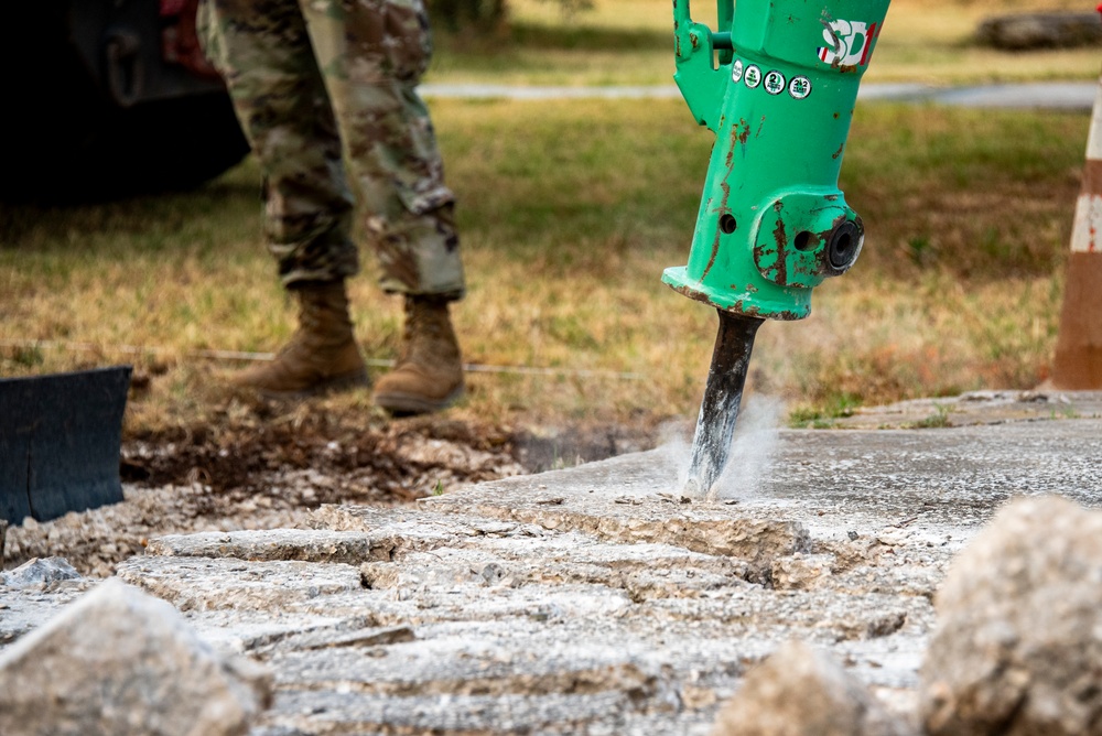 134th CES remove, replace concrete at Morón Air Base