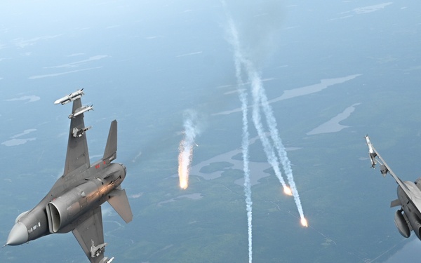 Flares from F-16s
