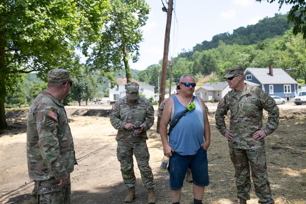 W. Va. Adjutant General visits service members in Ohio County during flood response efforts