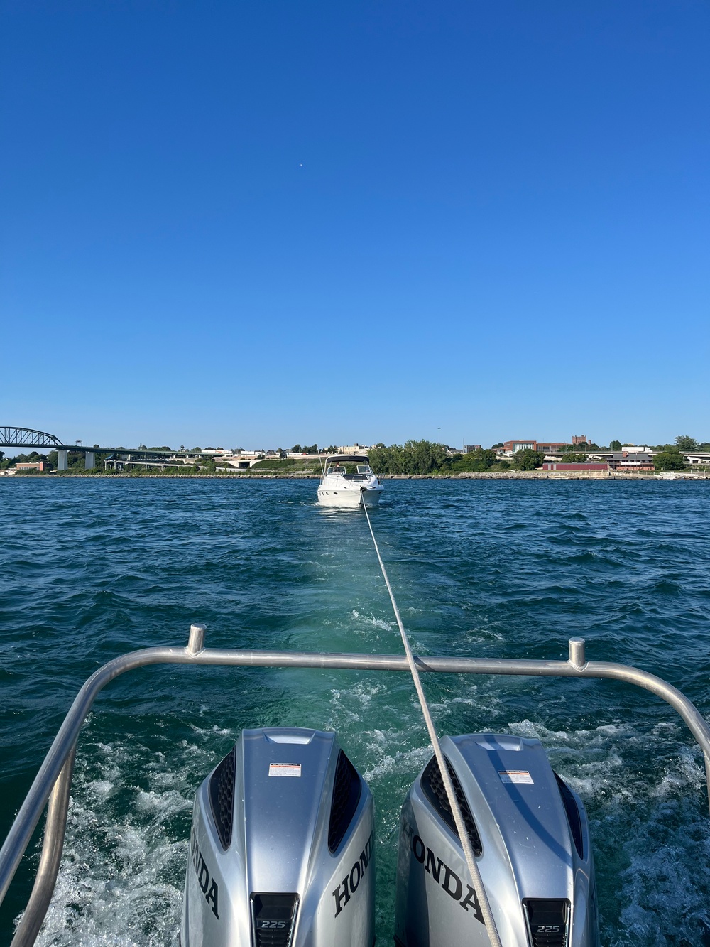 Coast Guard Station Buffalo responds to a vessel taking on water near Peace Bridge on Lake Erie