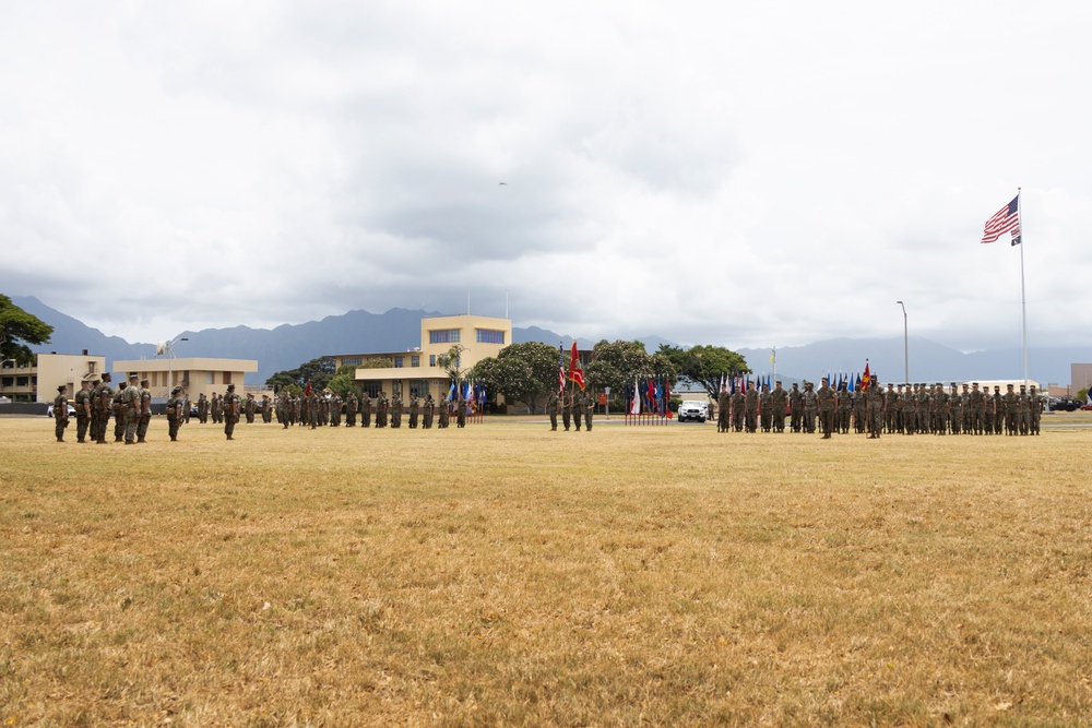 HQBN Sgt. Maj. Mayra Moreno Relinquishes Sword of Office at MCBH