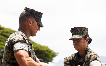 HQBN Sgt. Maj. Mayra Moreno Relinquishes Sword of Office at MCBH