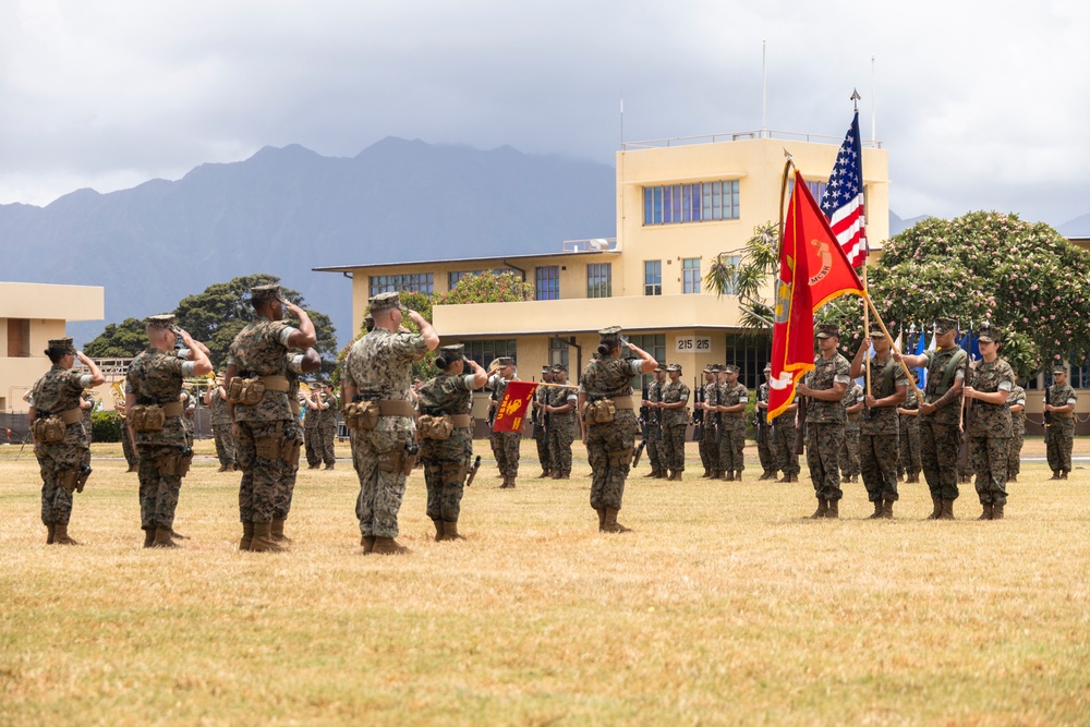 HQBN Sgt. Maj. Mayra Moreno Relinquishes Sword of Office at MCBH